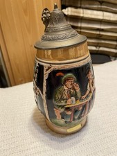 Bierkrug „Western Germany“ – 0,5 l – Zinndeckel – Hochrelief