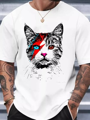 Ziggy Stardust Cat T-Shirt, DavidBowie tshirt, Bowie cat unisex gift tee top