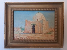 Architettura orientale, olio su pannello, orientalismo, inizio XX°.