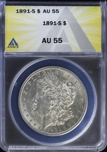 1891-S $1 Morgan Silver Dollar ANACS AU 55