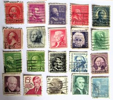 Lot de timbres anciens États-Unis USA oblitérés + Poste Aérienne Air Mail