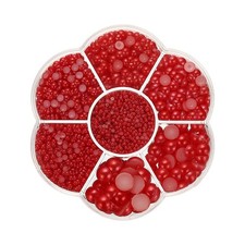 5645Pcs Pearls Beads for Crafting, 7 Sizes Beads, Red
