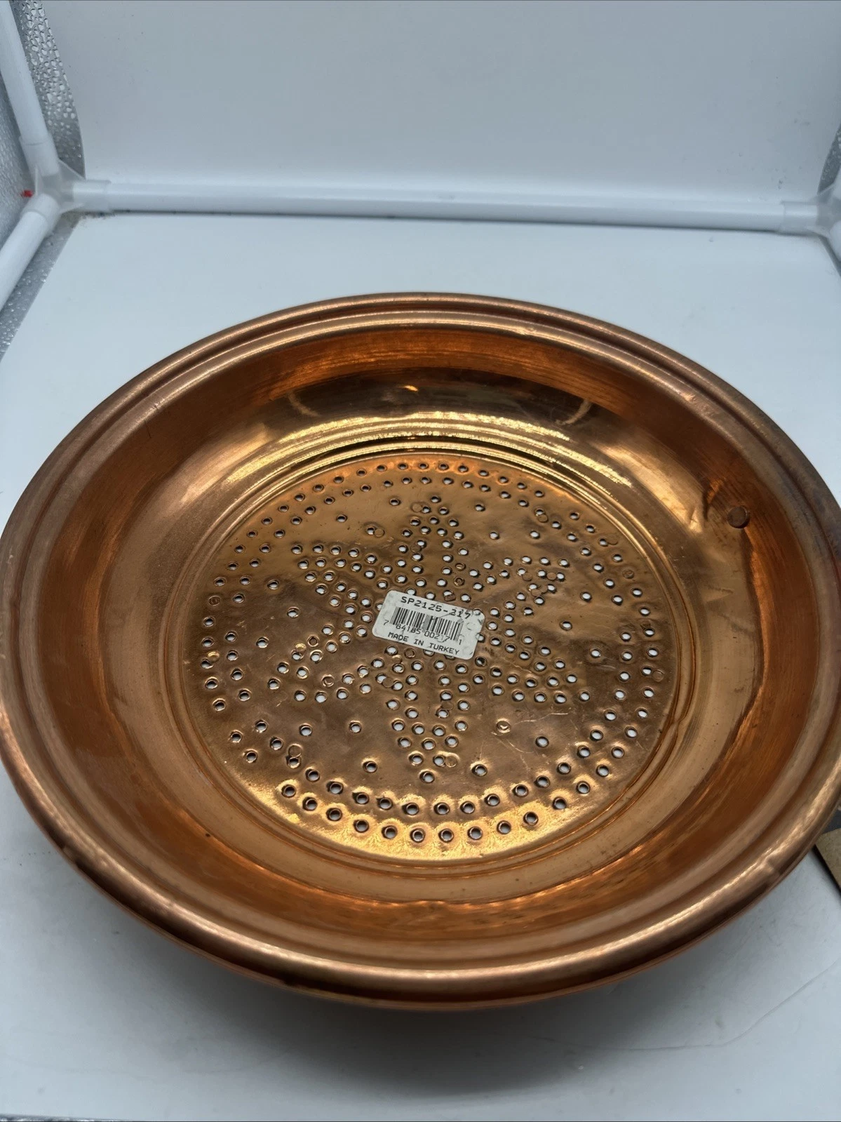 Vintage Copper Colander w/Hanging Loop
