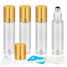 10ml Roller Bottles for Essential Oils 4 Pack Glass Refillable Perfume Bottles
