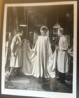 105 Elsa Lanchester COLIN CLIVE Ernest Thesiger unveil BRIDE OF FRANKENSTEIN