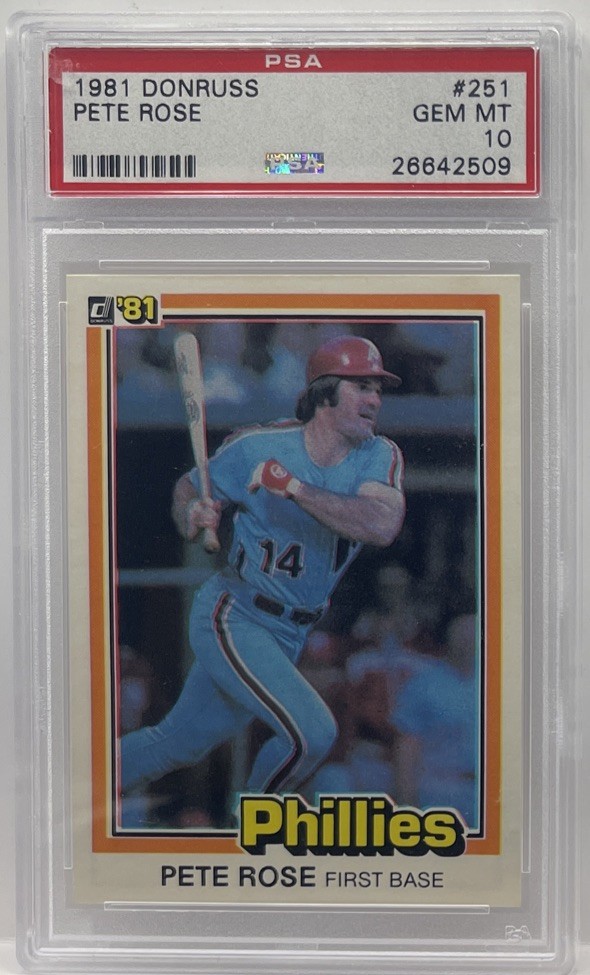 1981 DONRUSS #251 PETE ROSE PSA 10 GEM MINT PHILLIES GRADED HOF
