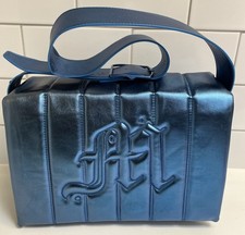 Made by Mitchell Umhängetasche Luxe Metallic Blau verstellbar gepolstert rechteckig