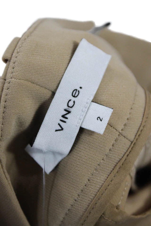 Pantalones Cortos Informales Vince Para Mujer Bolsillos Plisados Detalle Frontal Beige Sólido Talla 2 Foto 4 de 4