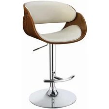 Dana Adjustable Bar Stool Ecru and Chrome