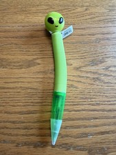 Light Up Alien Pop Tube Pen - Green  RARE 