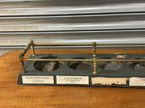Vintage Classic Malts of Scotland Whisky Display, Wood & Brass, 6 Bottle Stand - Picture 12 of 15