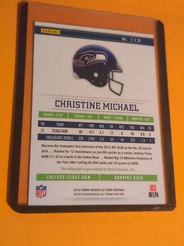 2013 Panini Rookies & Stars /99 Christine Michael #113 Auto RC - Picture 2 of 2