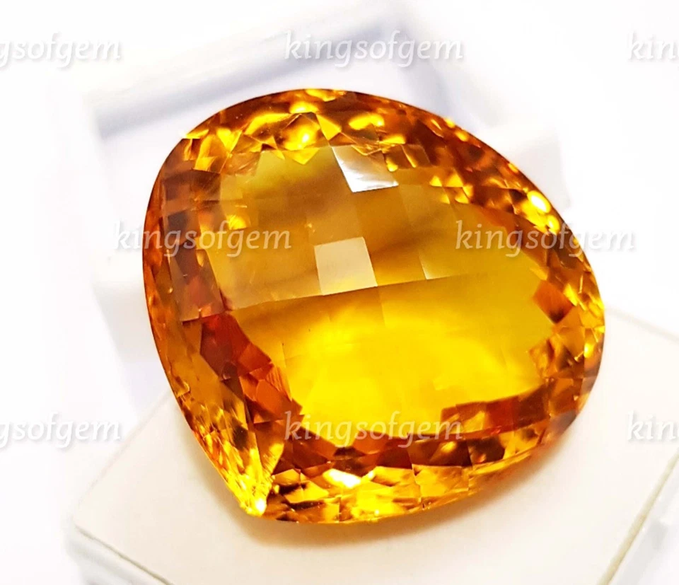 Piedra preciosa suelta tamaño colgante citrino amarillo 130 quilates Foto 2 de 4