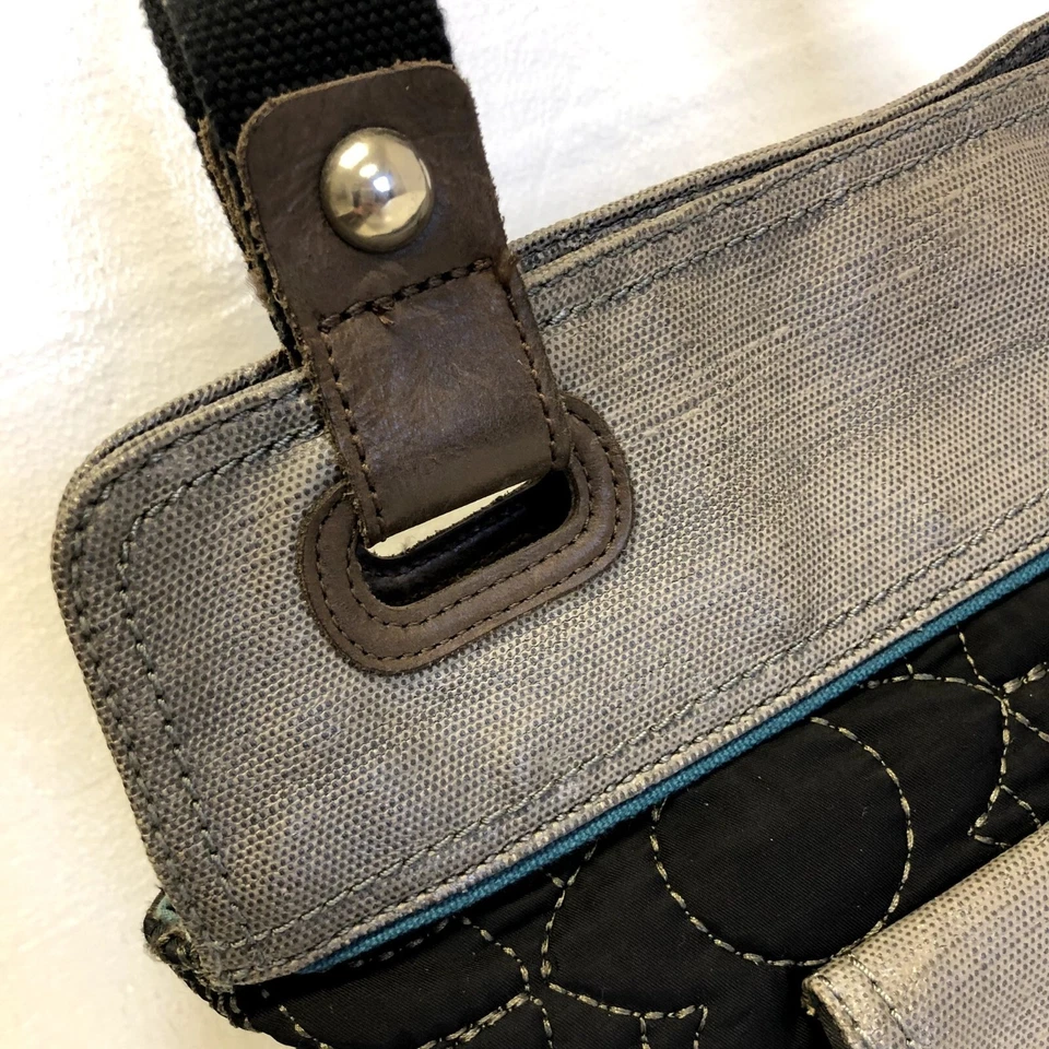 Fossil Key-Per SHOPPER Bolso de Mano de Cuero Acolchado Negro HoBo Cartera Informal TOTE Foto 3 de 4