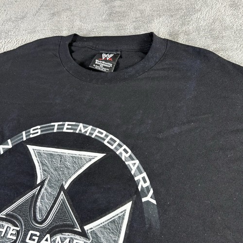 Camisa Negra RARA WWE Triple H Pain Is Temporary The Game Is Forever 2002 Hombres XL - Imagen 4 de 13