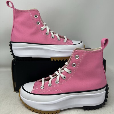Converse Run Star Hike Canvas Platform Pink White Women's 7.5 A08735C No Lid