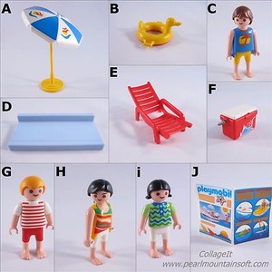 Playmobil 3205 Pool Inflatable Toy Lawn Chair Umbrella Cooler