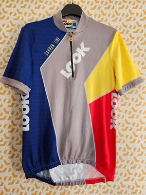 Maillot cycliste LOOK Carbon Line geometrique Jersey Vintage Velo - M - Photo 1/4