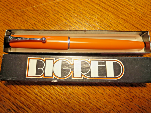Parker großer roter Kugelschreiber mit Box Vintage orange Kugelschreiber blaue Tinte funktioniert