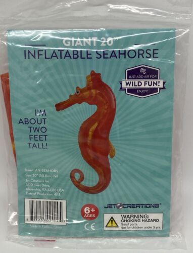 Jet Creations 20 inch Inflatable Seahorse - Fun! NEW - Picture 1 of 2