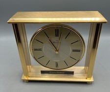 Bulova B1700 Hawker Beechcraft Business Jet Lines Clock, Brass 8" x 8" x 2 3/8"