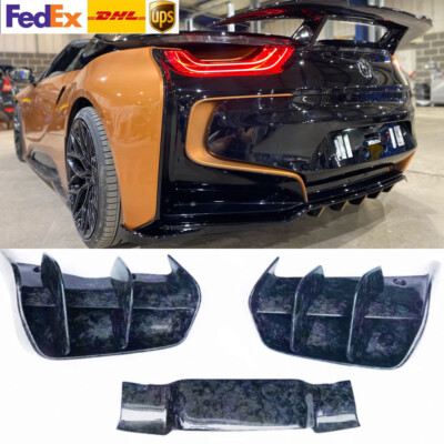 Real Forged Carbon Rear Bumper Diffuser EB Style For BMW i8 2014-2019 ...