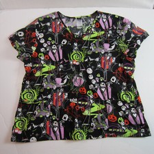Disney Scrub Top The Nightmare Before Christmas Jack Skellington 2XL
