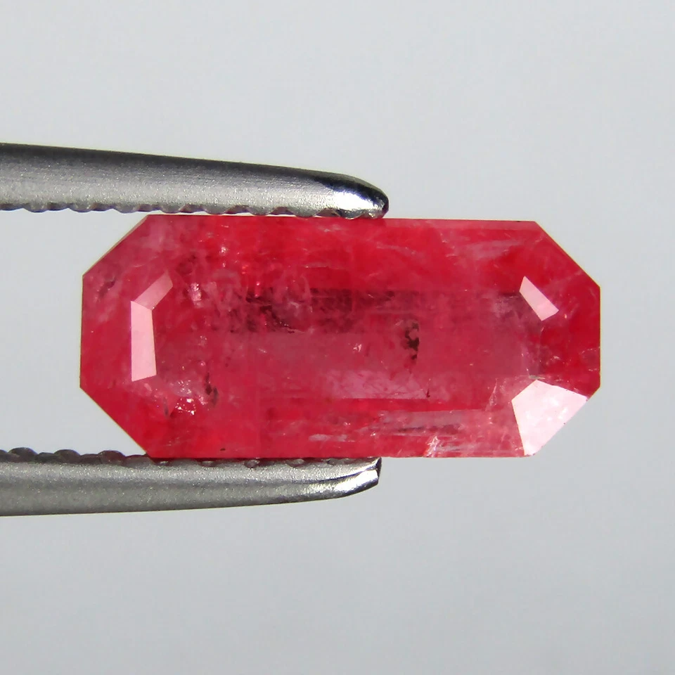 PIEDRA PRECIOSA SUELTA CORTE ESMERALDA RODONITA NATURAL ENORME RARA DE 1,34 quilates Foto 3 de 3