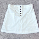 NWT Mudpie Flynn Pockets Button Front Ivory Lined Skirt Pockets Fun Casual XS — photo 5