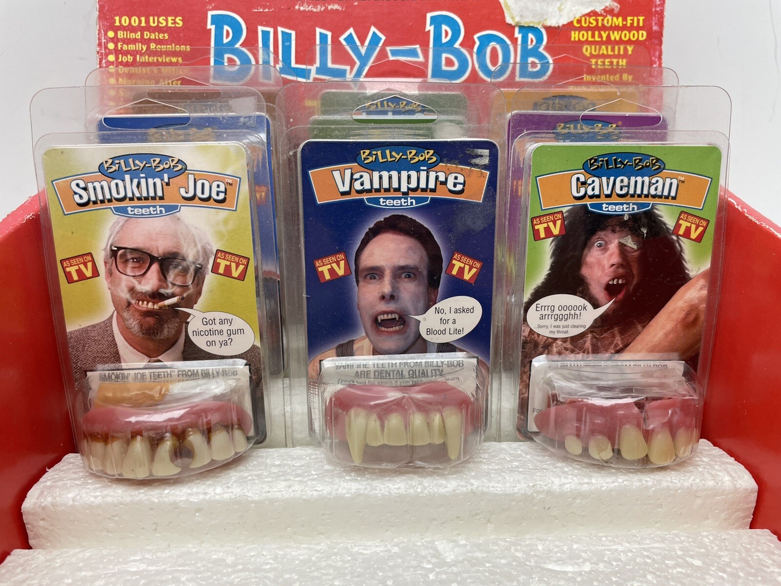 STORE DISPLAY BILLY-BOB TEETH ASOTV w/ 11 DIFFERENT NEW SETS VAMPIRE GLOW