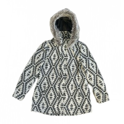 Jack Women s Sherpa Faux Fur Parka Full Zip Hooded Lined Jacket Size M