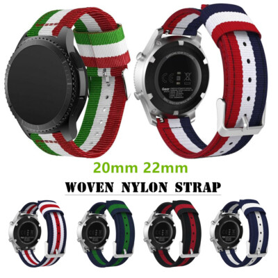 20/22mm Nylon Sport Band Strap for Samsung Galaxy Watch 41/45mm 42/46mm Gear S3