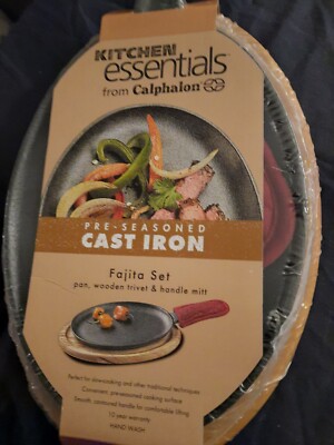 Preseasoned Cast Iron Kitchen Essentials Fajita Set from Cephalon