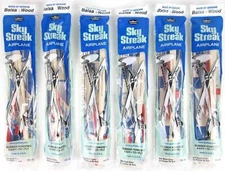 6 Guillow's Sky Streak Balsa Wood, Rubber Band Powered, Fun Toy Planes  GUI-50-6