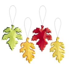 Ganz Crystal Expression Fall Autumn Leaf Ornament Pick 1 Green Orange Yellow
