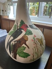 Vintage Hand Painted Gourd Art 15 Tall X 12 Wide