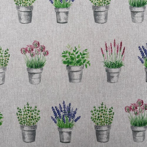 Tela de tapicería cortina de aspecto lino rico en algodón para animales y flores - Imagen 3 de 55