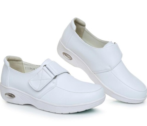 white flat nursing shoes