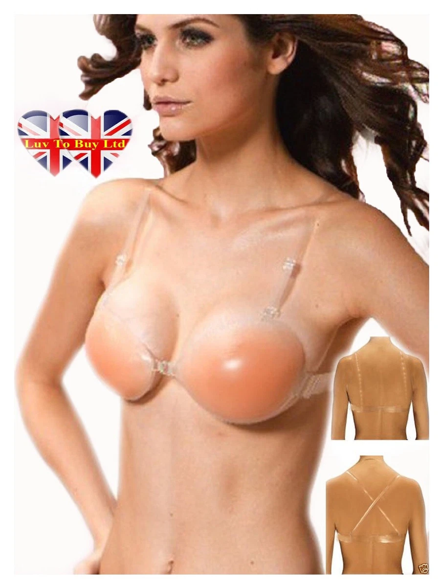 Silicone Bra, Non Adhesive Bra, Invisible Bra, with 3 Straps .Size