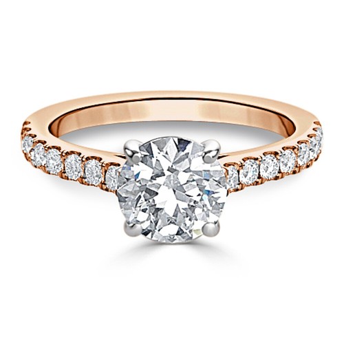 Bague De Fiançailles Solitaire 2 Carats Imitation Diamant - Argent 925 Plaqué Or Blanc - Taille 7