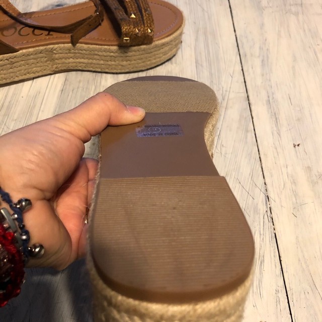 Ccocci Womens Ankle Strap Espadrille Sandals Brown Studded Buckle 9 | eBay