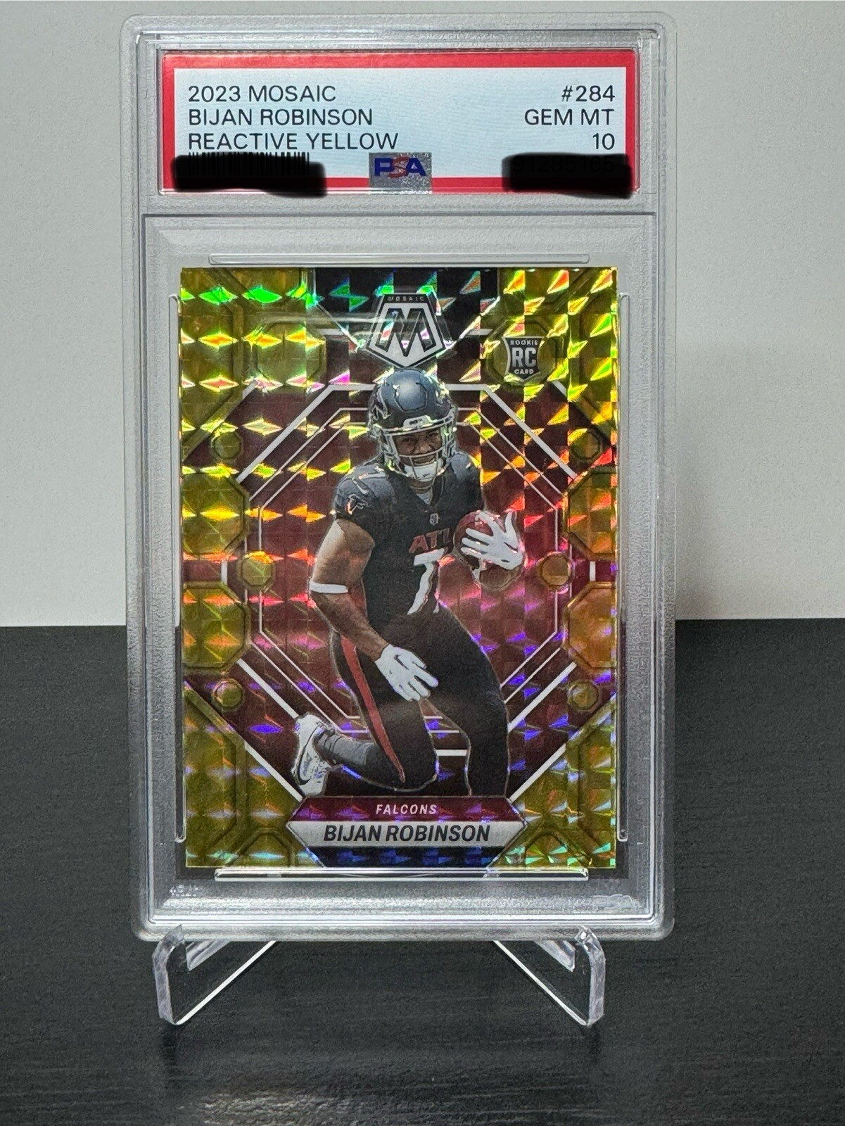 2023 PANINI MOSAIC REACTIVE YELLOW BIJAN ROBINSON RC FALCONS #284 PSA 10 🔥