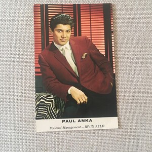 PAUL ANKA AUTOGRAPH SIGNED FAN CLUB VINTAGE POSTCARD COLOR ORIGINAL RARE PHOTO