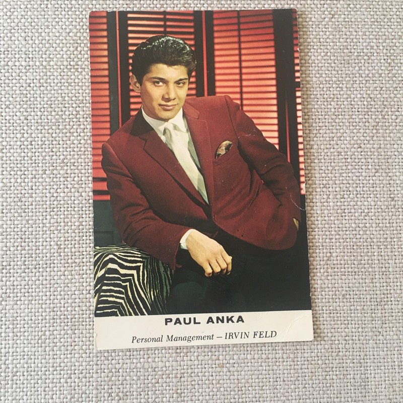 PAUL ANKA AUTOGRAPH SIGNED FAN CLUB VINTAGE POSTCARD COLOR ORIGINAL RARE PHOTO