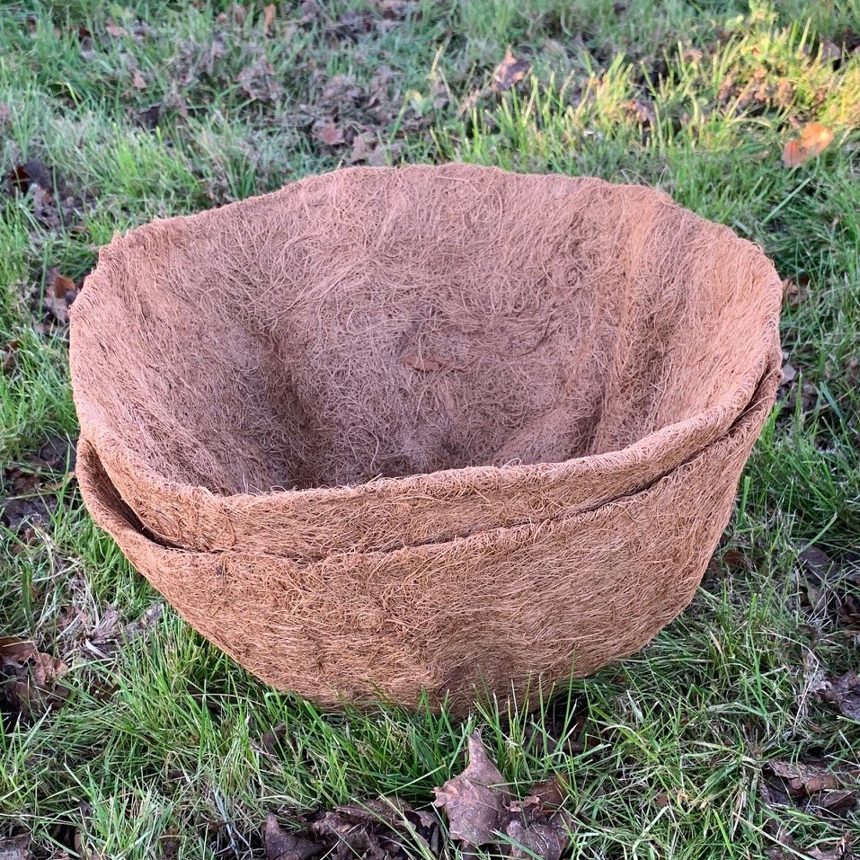 Preformed Round Coco Liner for Garden Hanging Basket (40cm /16 Inch) - Pack of 2
