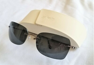 SILHOLUETTE 8121 40 6151 Gunmetal Titanium Rimless Gray Lens Sunglasses AUSTRIA 