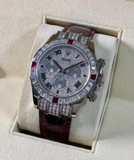 Rolex 1165994RU Daytona Special Edition Diamond & Ruby White Gold On Red Strap