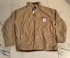 Diphon - Contrast Collar Lettering Applique Fleece-lined Button-up Jacket L