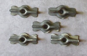 Bow tie turn latch 1 3/4" grey metal LOT of 5 - jelly cupboard cabinet door