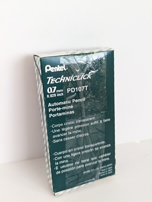 Vintage Box of 12 pcs Pentel Techniclick 0.7mm Mechanical Pencil PD107T GREEN 